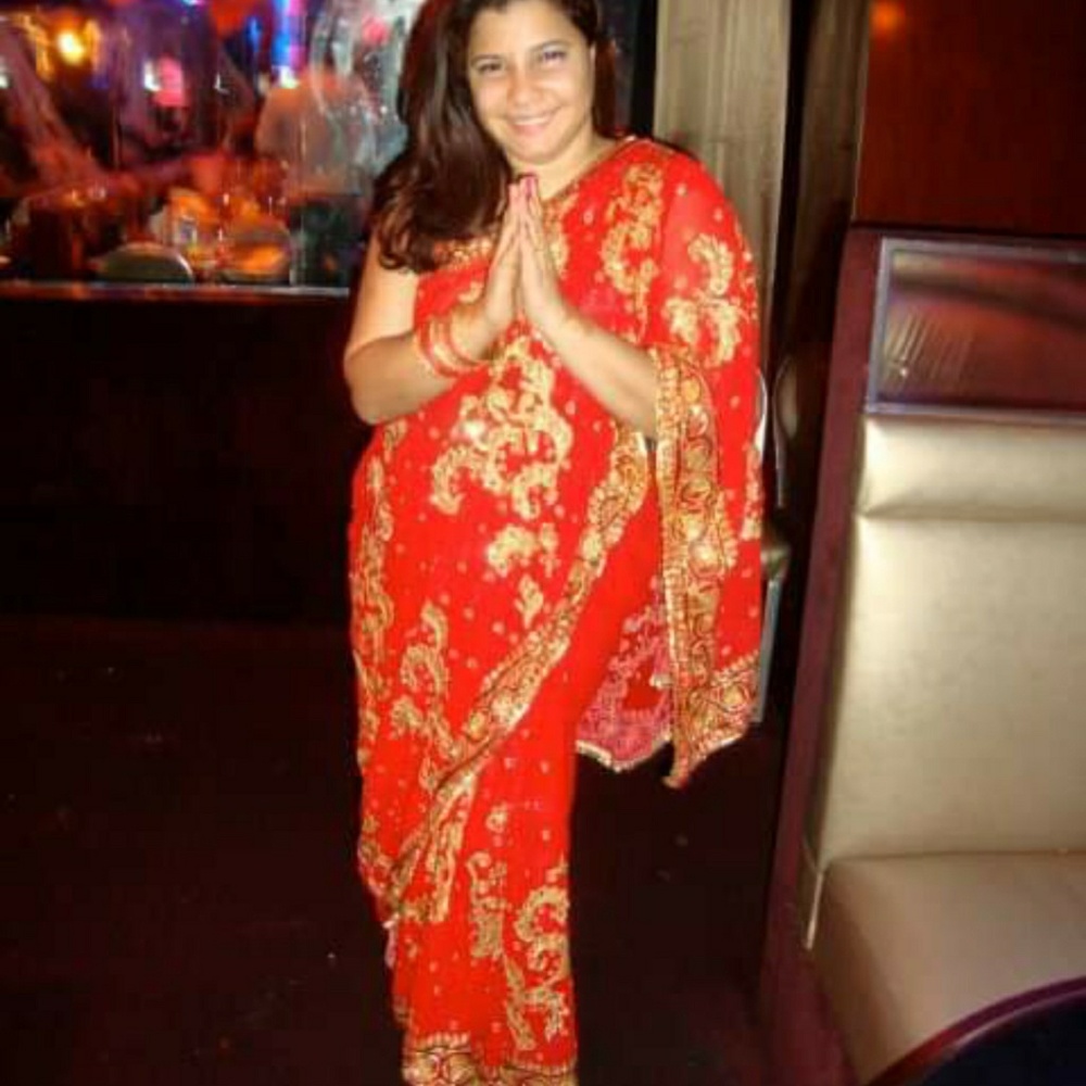 Saree.  Indian bride red & gold  silk saree.